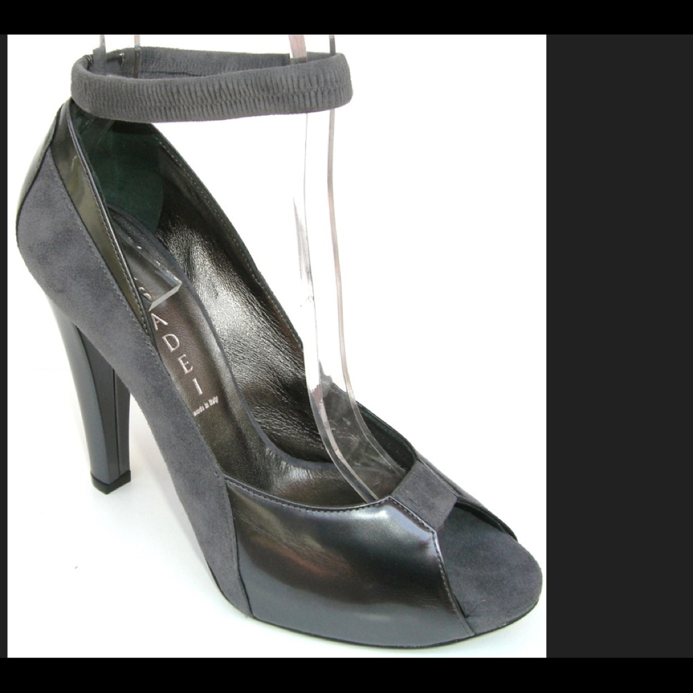 Ladies leather and suede platform heels